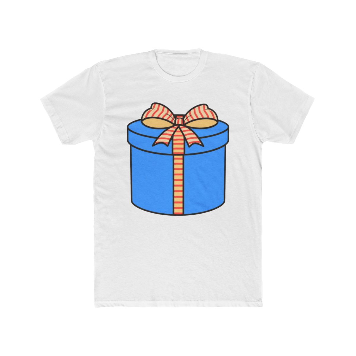 Blue Round Gift Box with Striped Ribbon T Shirt | Blue Box - Official t-shirts merchandise